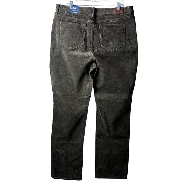 Lands End NWT Women's Size 18 Brown Micro Corduroy High Rise Straight Leg - Picture 2 of 15